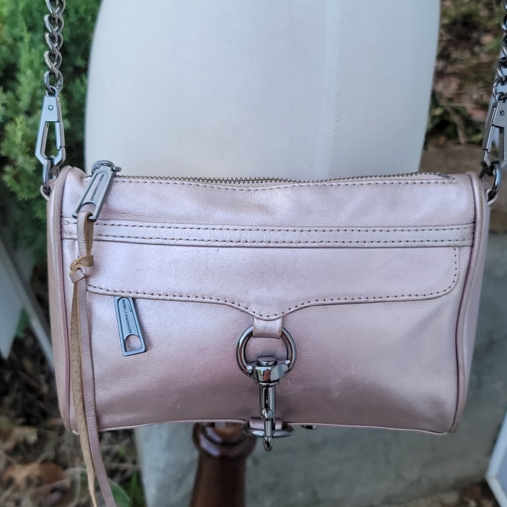 Rebecca Minkoff Mini Mac Metallic Rose Gold Purse